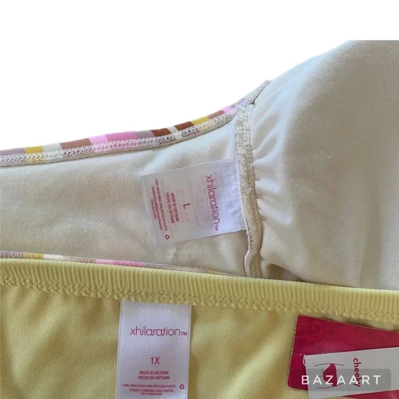 Xhilaration Striped Bralette Bikini Top & Xhilaration Yellow Bikini Bottom - Picture 7 of 7